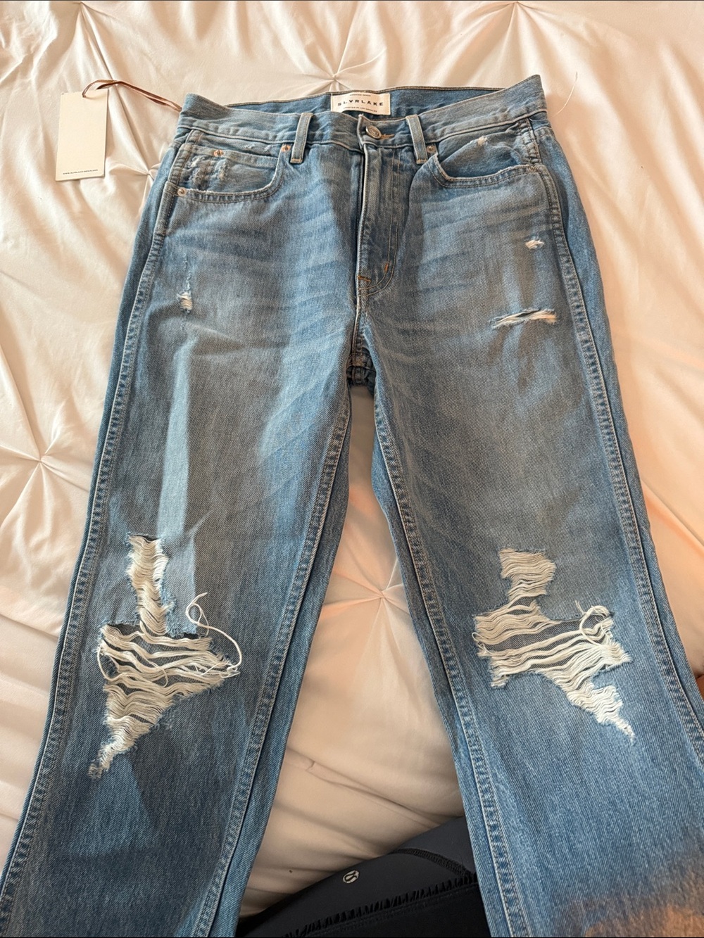 SLVRLAKE Light Blue Distressed Boyfriend Jeans